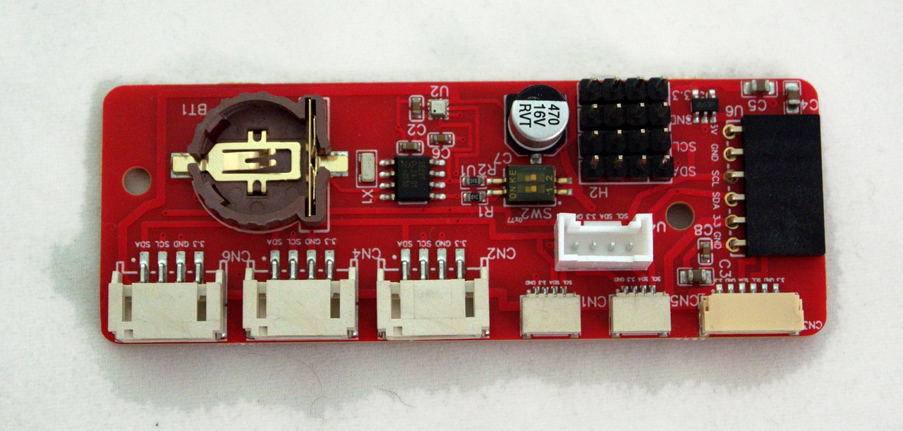 Real photo of the assembled Aura PCB — reverse side