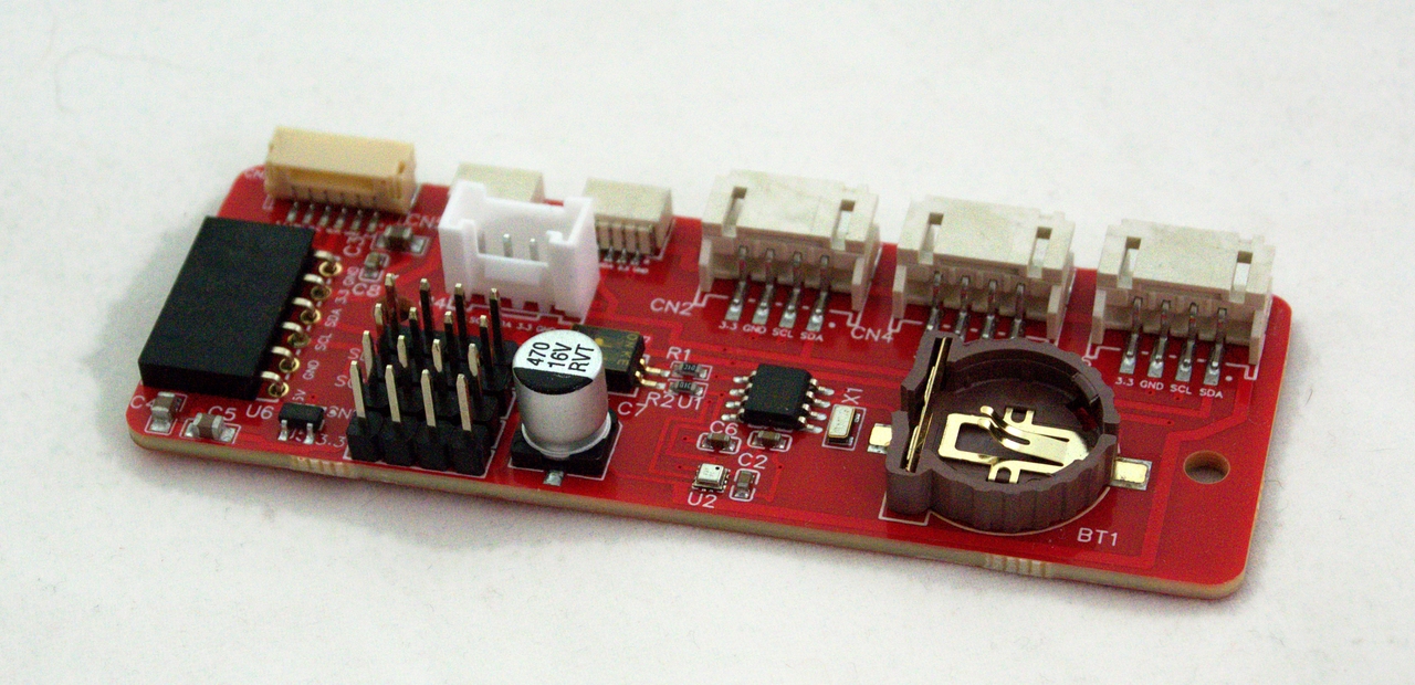 Real photo of the assembled Aura PCB — component side